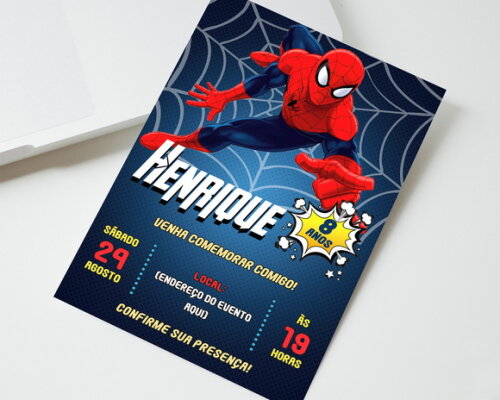 Convite Digital Homem Aranha p/ Whatsapp