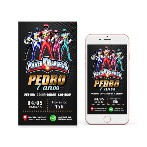Convite Digital Interativo Power Rangers