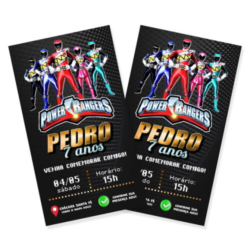 Convite Digital Interativo Power Rangers