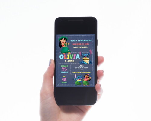 Convite Digital Lilo e Stitch