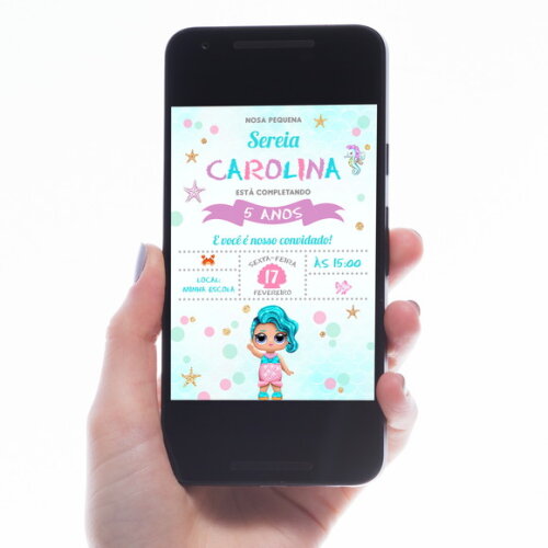 Convite Digital Lol Surprise - Sereia