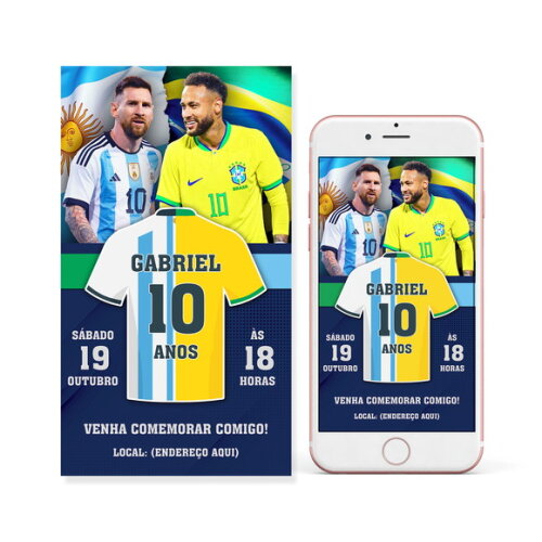 Convite Digital Neymar e Messi