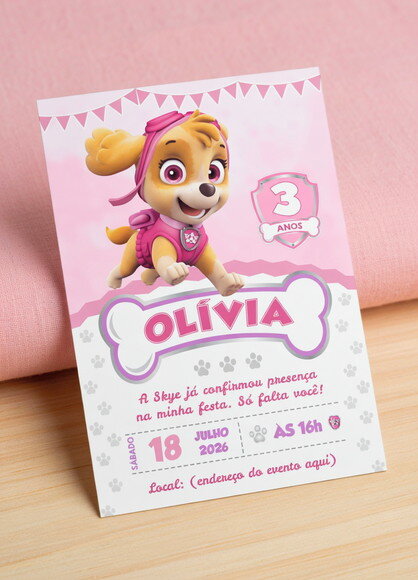 Convite Digital Skye Patrulha Canina