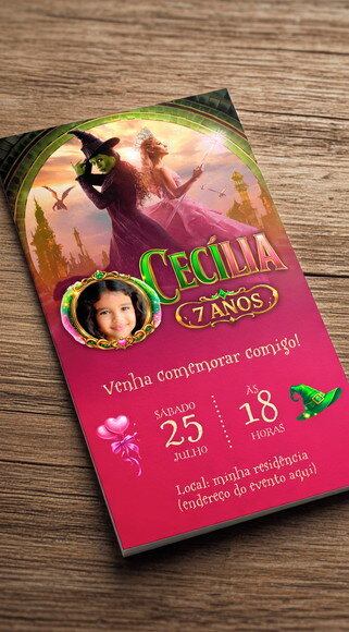 Convite Digital Wicked - com Foto