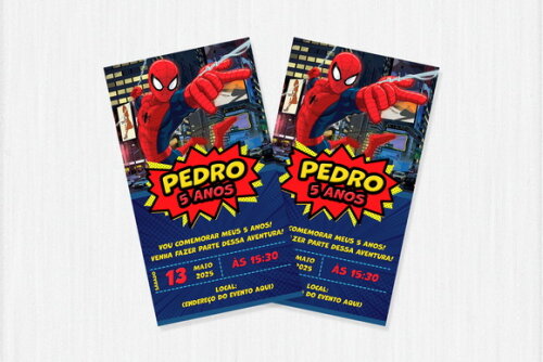 Convite Homem Aranha Arte Digital p/ Whatsapp