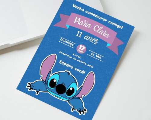 Convite Stitch Arte Digital para Whatsapp