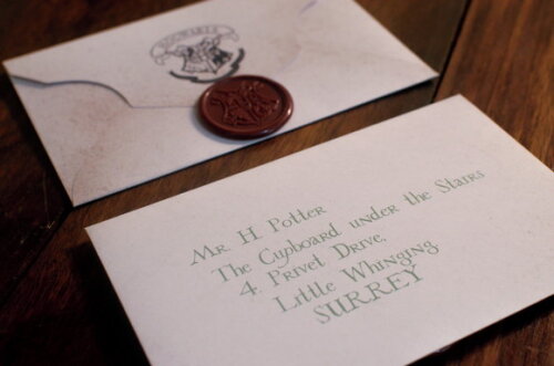 Envelope Hogwarts Harry Potter + Lacre de Cera p/ Decoração