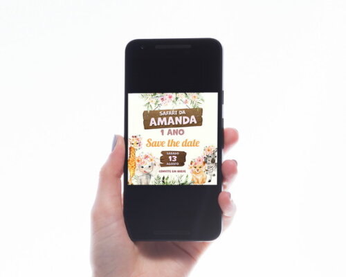 Save The Date Digital Safari Menina