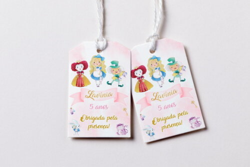 Tag Agradecimento Alice no País das Maravilhas