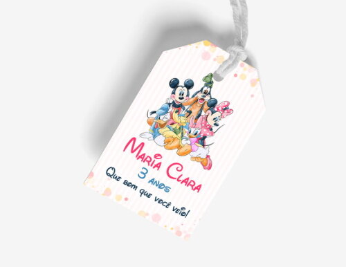Tag Agradecimento Minnie e Mickey