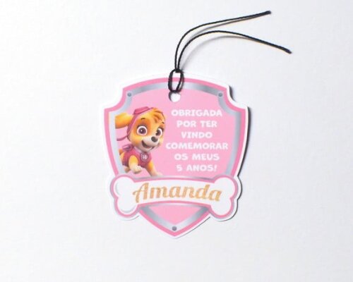 Tag Agradecimento Skye Patrulha Canina - Recorte Especial