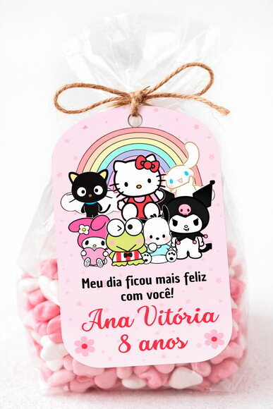 Tag Agradecimento Turma da Hello Kitty - 5x7cm