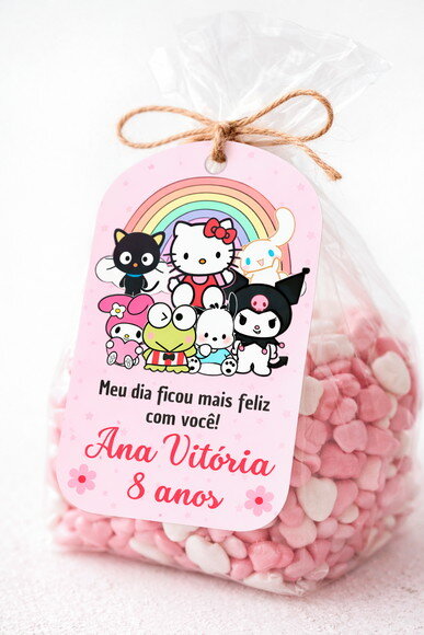 Tag Agradecimento Turma da Hello Kitty - 5x7cm