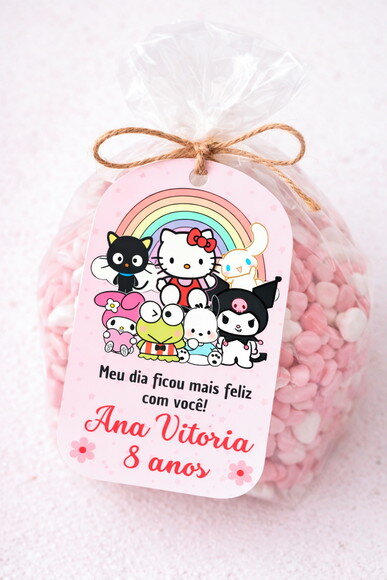Tag Agradecimento Turma da Hello Kitty - 5x7cm