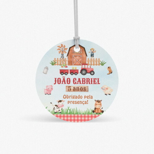 Tag Redonda Fazendinha -5cm