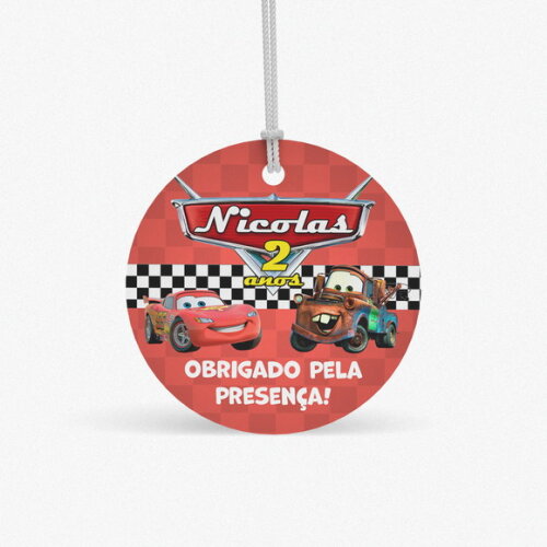 Tag Redonda Mcqueen Carros