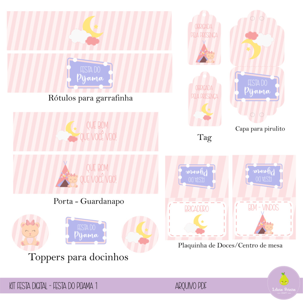 kit digital - festa do Pijama