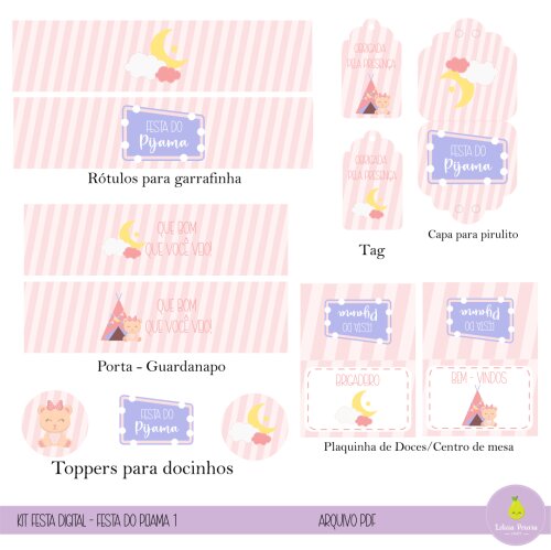 kit digital - festa do Pijama