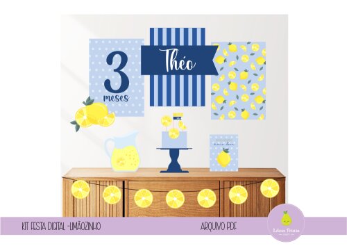 kit digital - festa Limão azul
