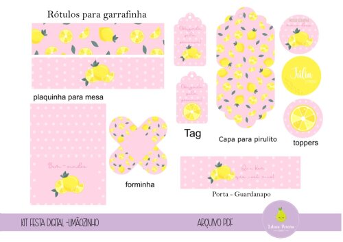 kit digital - festa Limão Rosa