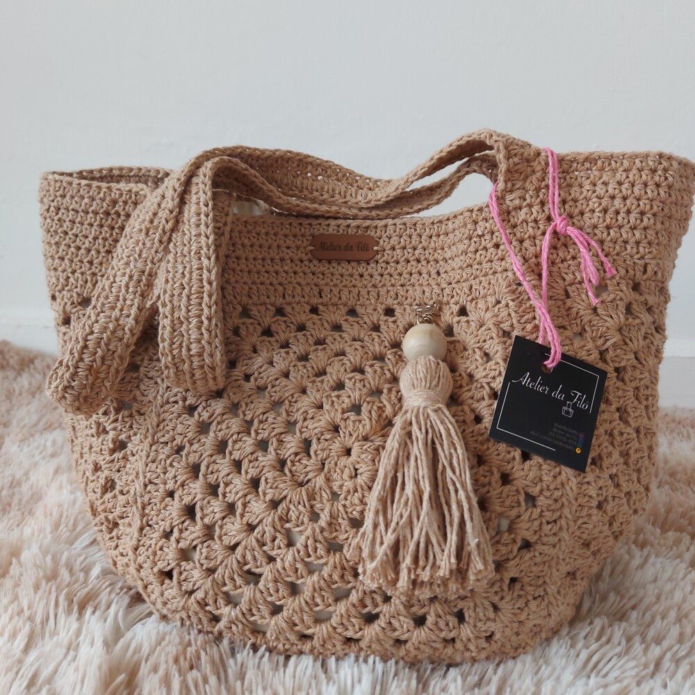 Bolsa de crochê - quadrada