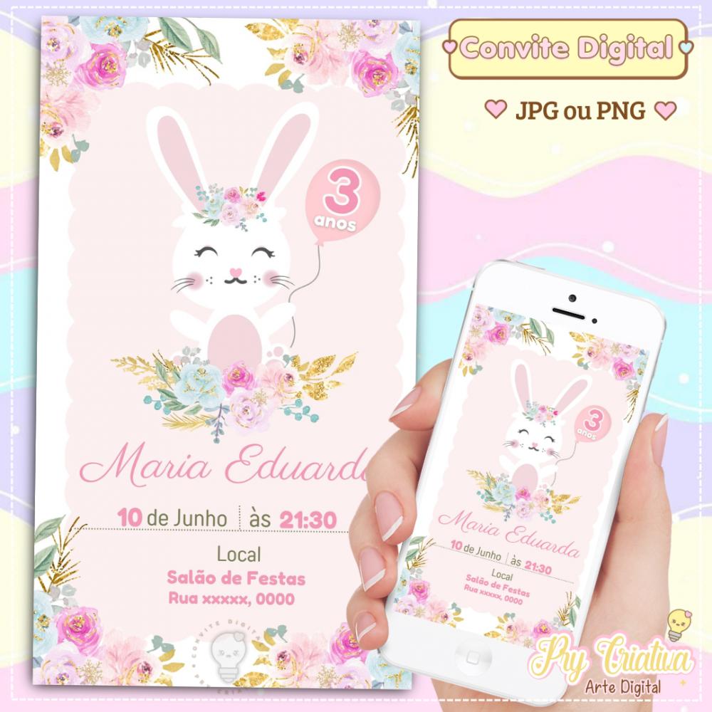 Convite Digital Coelho no Jardim