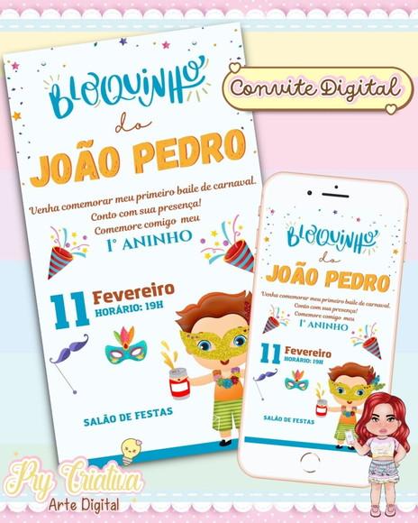 Convite Aniversário Carnaval - Digital