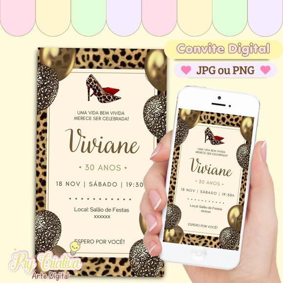Convite Digital Adulto Feminino Oncinha