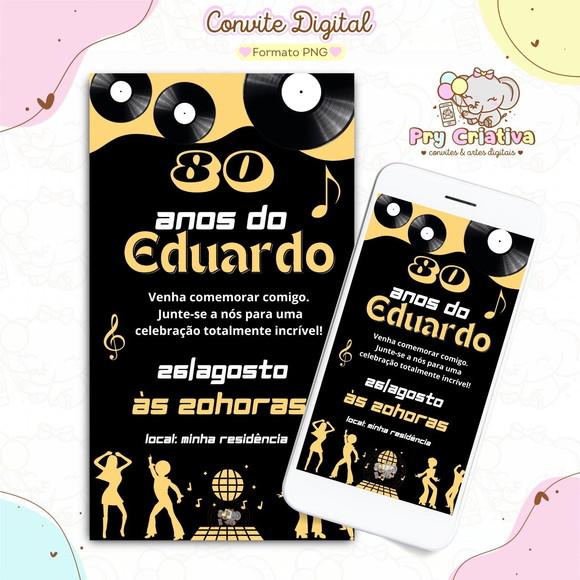 Convite Digital Adulto Flashback Anos 60,70,80,90