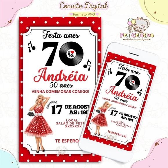 Convite Digital Adulto Flashback Anos 60,70,80,90