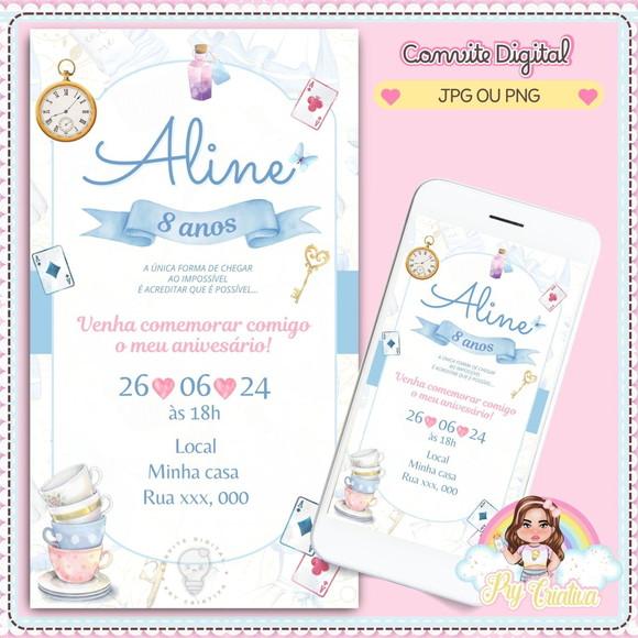 Convite Digital Alice no País das Maravilhas