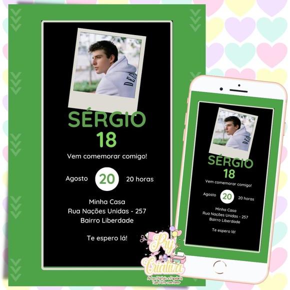 Convite Digital Adulto Masculino 18 Anos