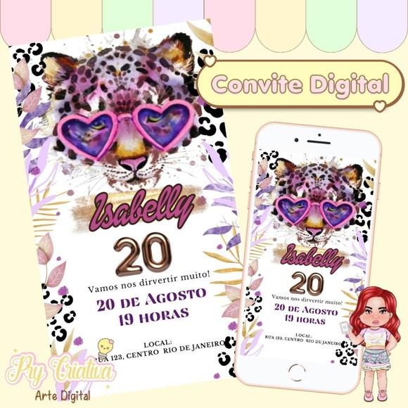 Convite Digital Animal Print