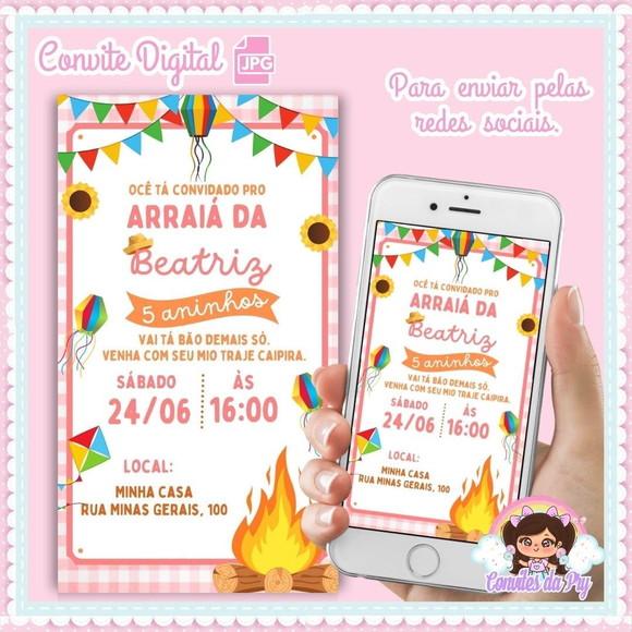 Convite Digital Arraiá Festa Junina