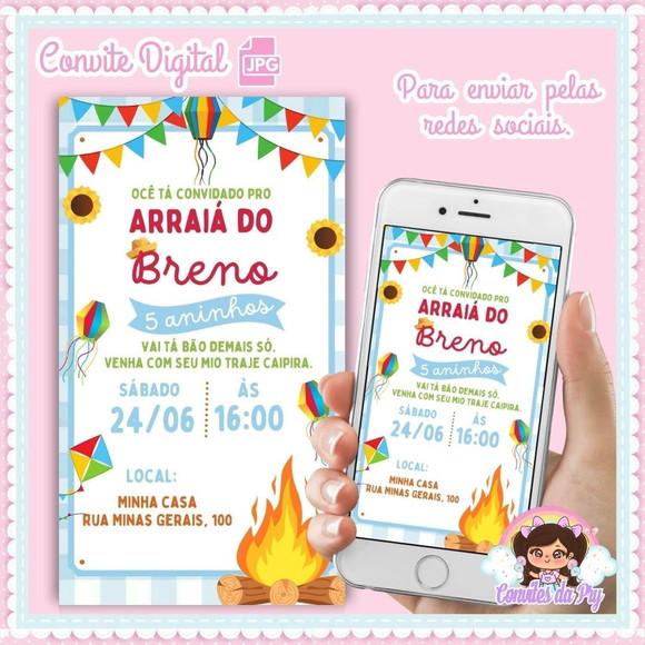 Convite Digital Arraiá Festa Junina