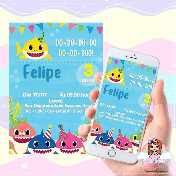 Convite Digital Baby Shark