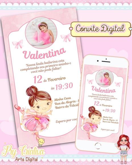 Convite Digital Bailarina