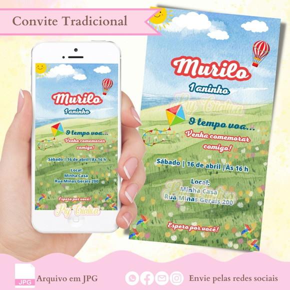 Convite Digital Balão e Pipa
