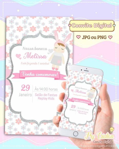 Convite Digital Boneca Metoo Doll
