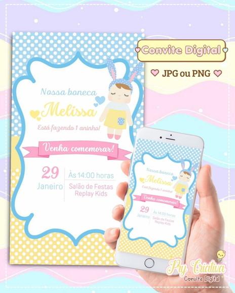 Convite Digital Boneca Metoo Doll