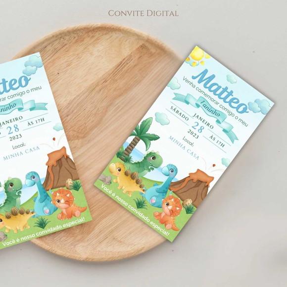 Convite Digital Dinossauro Baby