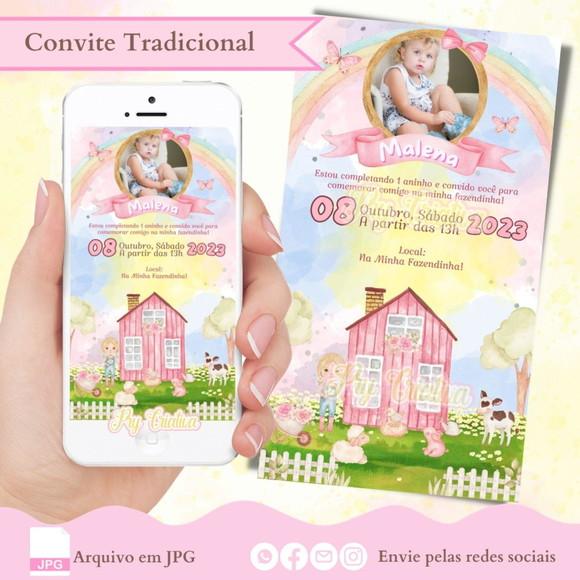 Convite Digital Fazendinha Menina