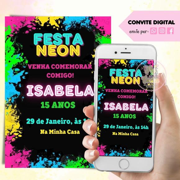Convite Digital Festa Neon
