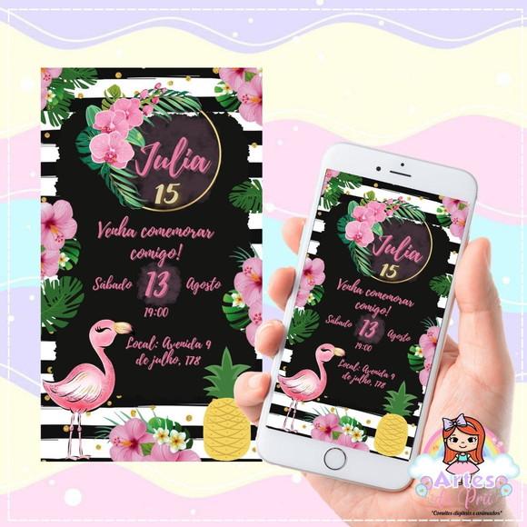 Convite Digital Flamingo