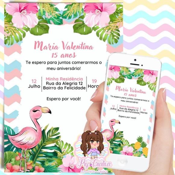 Convite Digital Flamingo