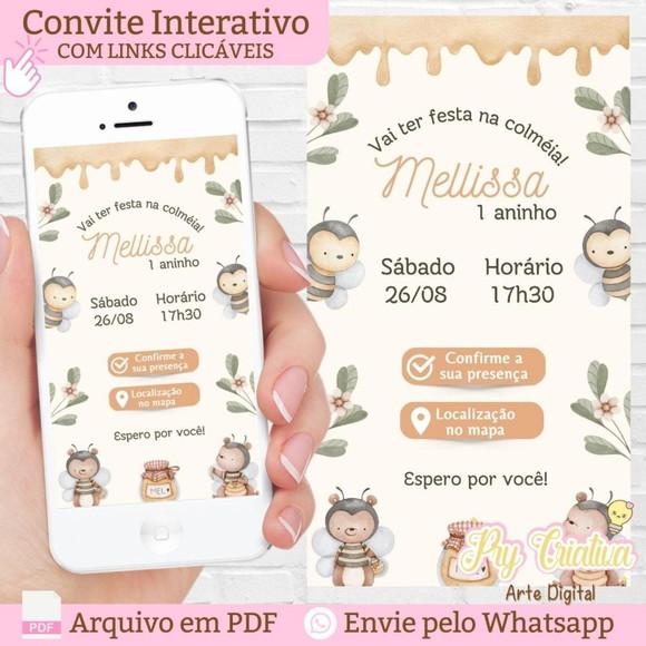 Convite Digital Interativo Abelhinha
