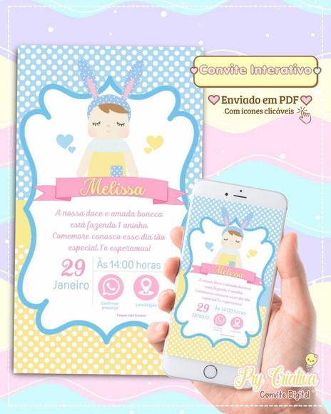 Convite Digital Interativo Boneca Metoo Doll