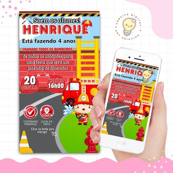 Convite Digital Interativo Bombeiros