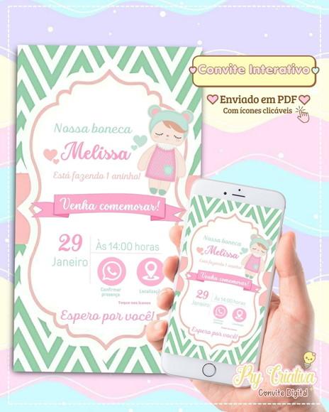 Convite Digital Interativo Boneca Metoo Doll