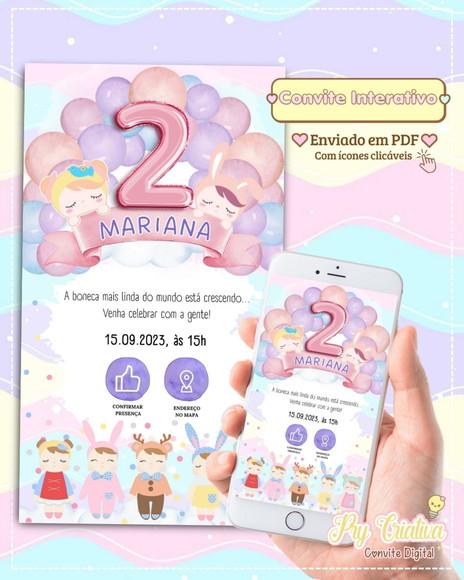 Convite Digital Interativo Boneca Metoo Doll